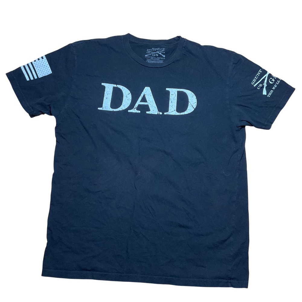 Grunt Style Mens XL Dad Noun Graphic T-Shirt Black Short Sleeve Cotton Tee